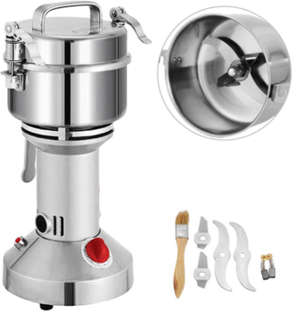 Elektrische Graanmolen - Moutmolen - Specerijenmolen - Spice Grinder - Kruidenmolen Elektrisch - 350G - 1400W - RVS