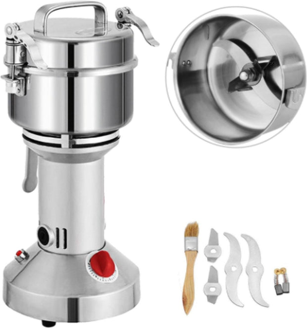 Elektrische Graanmolen - Moutmolen - Specerijenmolen - Spice Grinder - Kruidenmolen Elektrisch - 350G - 1400W - RVS