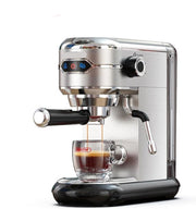 Espresso Machine - Espresso Machine - Verse Espresso, Cappuccino Of Koffie - 19 Bar - Semi- Automatisch - Zowel Hete Als Koude Bereidingen - Slank Model - 1,1 Liter Water Reservoir - Incl Stamper, Melk opschuim kan En Rubber Mat - Ex Koffiemolen