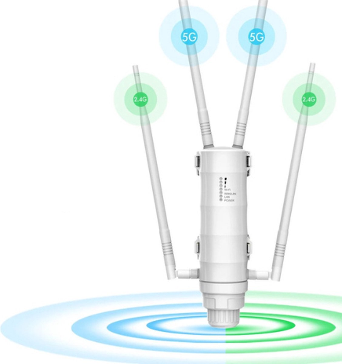 Wifi Versterker - Wifi Repeater - Wifi Extender - 1200Mbps - Dual Band 2.4G + 5GHz - 4 Externe Antennes - Weerbestendig