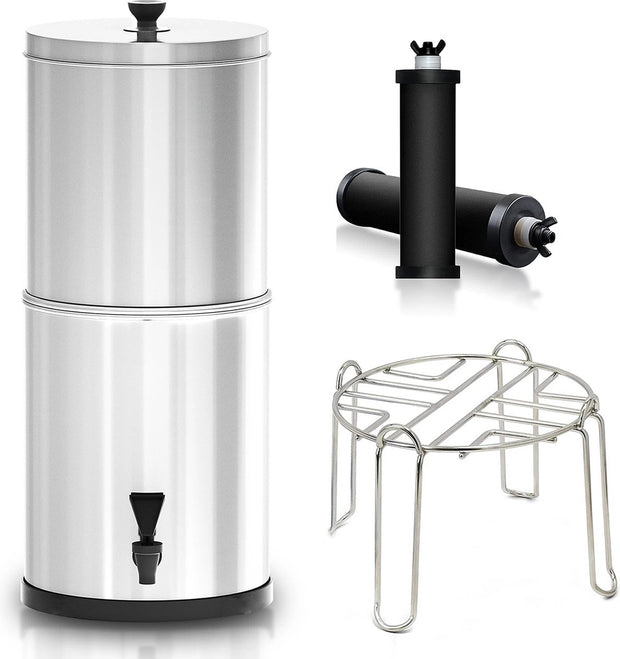 Water Filter - Water Filtration Bucket - Water Filter Bucket - Filter Bucket - Silver - 11 Liter - 1.5L Per Hour