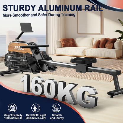 1 VOWVIT Rowing Machine for Home | 28L Water Tank, LED Monitor, Adjustable Tablet Holder, Aluminum Alloy, Max User Height 200 cm, Without Battery