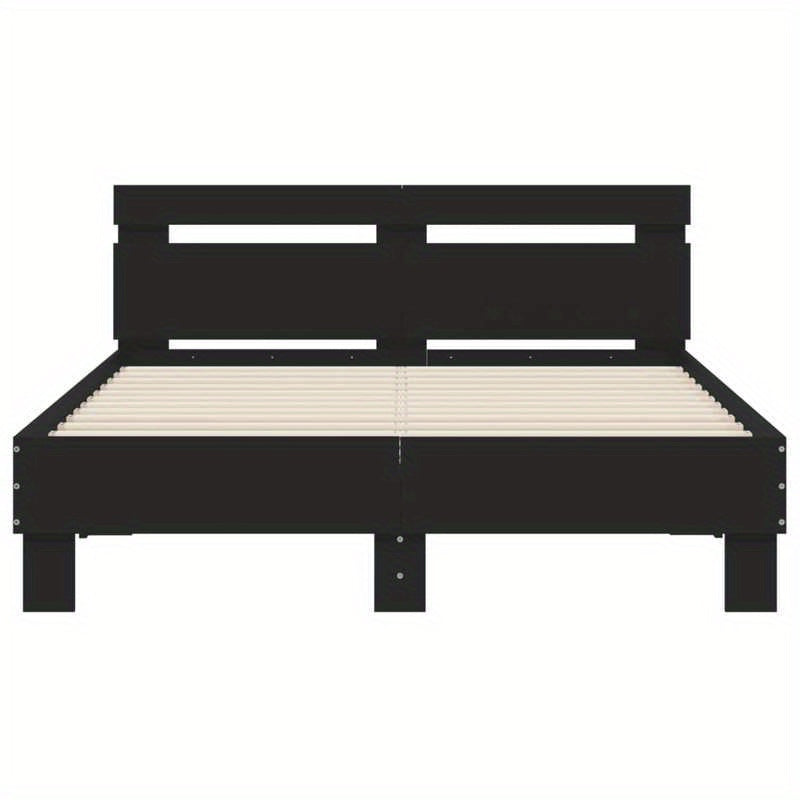 Bed frame con Headboard Nero 120x190cm in Wood Multilayer Removable and durable