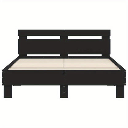 Bed frame con Headboard Nero 120x190cm in Wood Multilayer Removable and durable