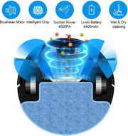 Robotstofzuiger - Droog en nat dweilen - 4KPa Zuigkracht - Werkt met Alexa en Google assistant - Ideaal voor haren, tapijt etc