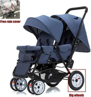 Luxe Kinderwagen - Luxe Kinderkoets - Luxe Babywagen - Luxe Baby Koets - Baby Koets - Kinderwagen - Babywagen - Kinderkoets - Inklapbaar - 3 In 1 - 9KG - Blauw - Tweeling