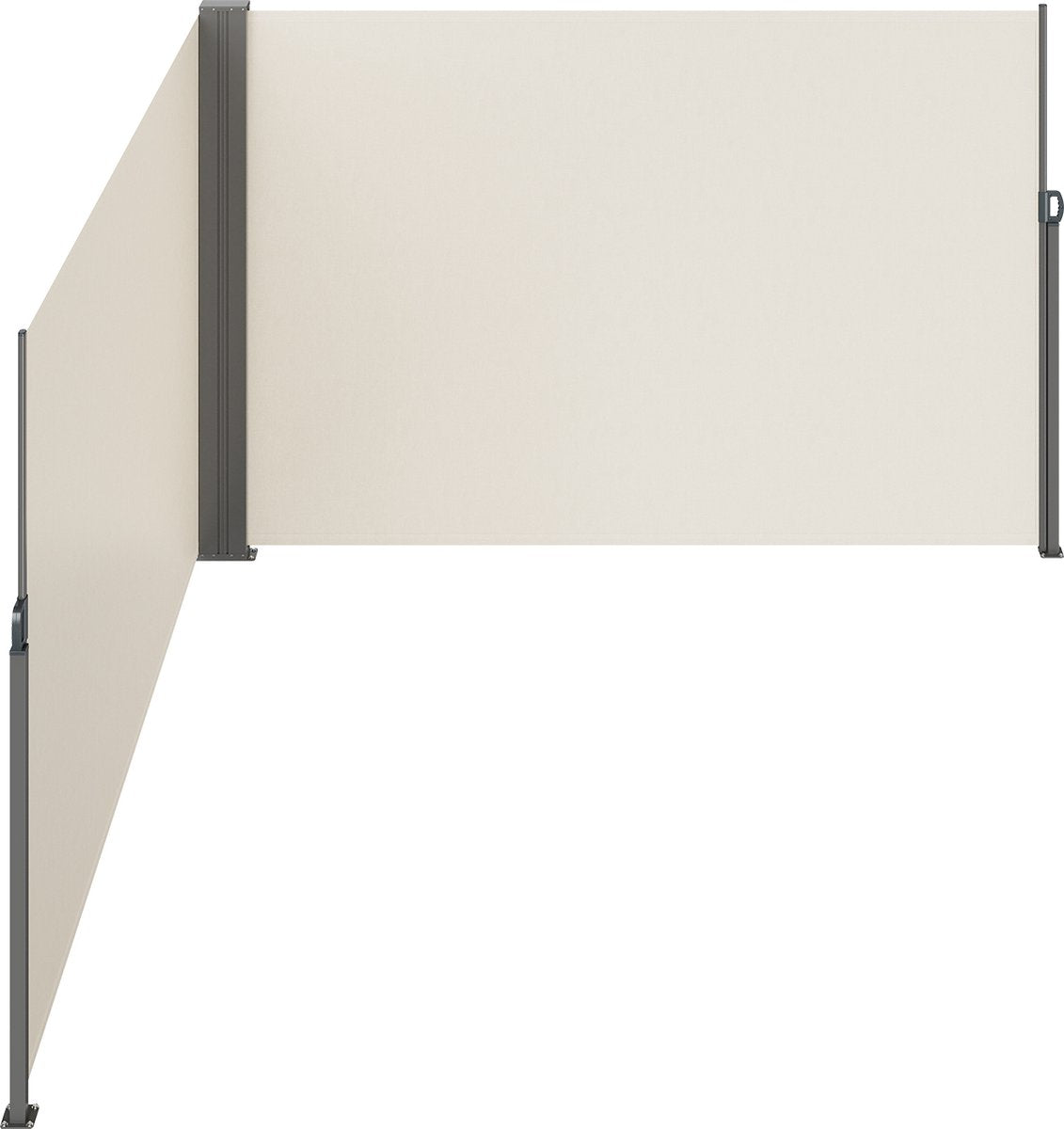 Zijluifel - Gemaakt van 180 g/m² Polyesterweefsel met PU-coating, 200 x 600 cm, met Uitschuifbare Handgreep en Veermechanisme, voor Balkons en Terrassen, Beige