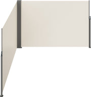 Zijluifel - Gemaakt van 180 g/m² Polyesterweefsel met PU-coating, 200 x 600 cm, met Uitschuifbare Handgreep en Veermechanisme, voor Balkons en Terrassen, Beige
