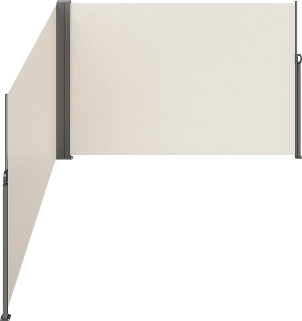 Zijluifel - Gemaakt van 180 g/m² Polyesterweefsel met PU-coating, 200 x 600 cm, met Uitschuifbare Handgreep en Veermechanisme, voor Balkons en Terrassen, Beige