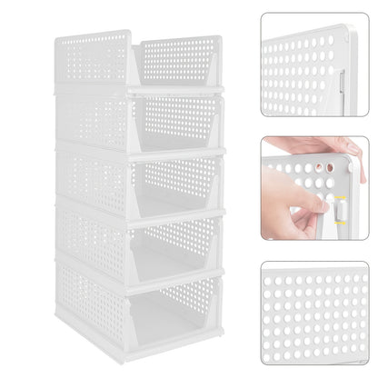 Opbergbox – Opbergmand – Opbergdoos – Opberger – Opbergtas – Stapelbaar & Opvouwbaar – Kunststof 33,5x43x18 cm – Set van 5 – Ruimtebesparend & Multifunctioneel