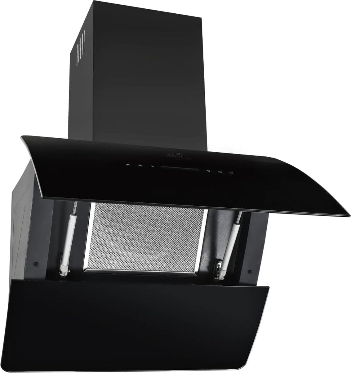 Afzuigkap - 60 cm -Onderbouw - Afzuigkappen - Met koolstoffilter - Schuin - Zwart