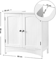 Wastafelonderkast - Zonder wastafel - Badkamermeubels - Badkamer opbergkast - 30D x 60W x 60H - Wit