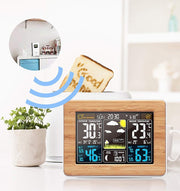 Draadloos Weerstation - met Buitensensor - DCF-Radioklok - Digitaal Kleurendisplay - Weersvoorspelling - Temperatuur - Luchtvochtigheidsalarm Binnen