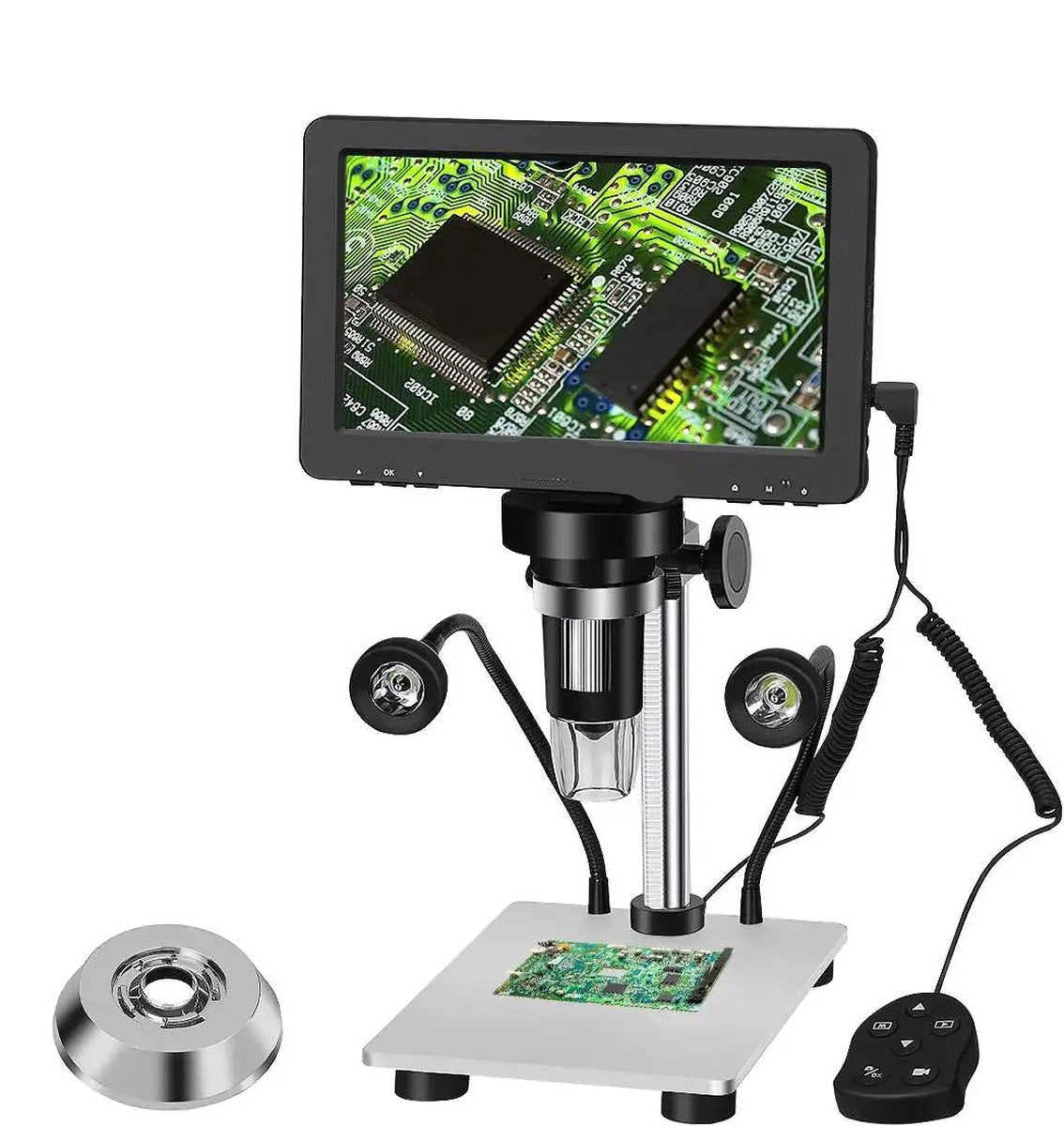 Digitale Microscoop - Met 9 Inch Verstelbare Display HD - LCD 1200x - Camera USB - 10 Led Lampen