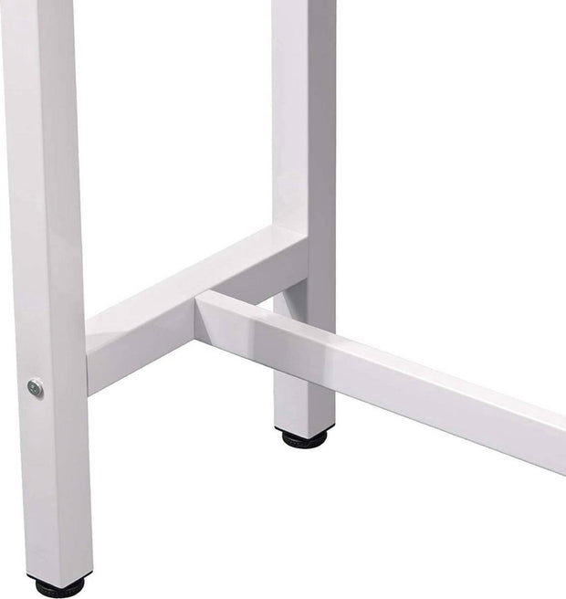 Bartafel - Bistro Cocktail Eettafel - Vintage MDF Hout - 100x40x100cm - Hoge Koffie Thee Toonbank - Tafel voor keuken Bar & Balkon - Binnen & Buiten - Wit