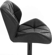 Barkruk Comfy Zwart - Met rugleuning - Stevig- Kunstleer - Set van 1 - Keuken - Barstoelen ergonomisch - Verstelbaar in hoogte - Zithoogte 60-82cm