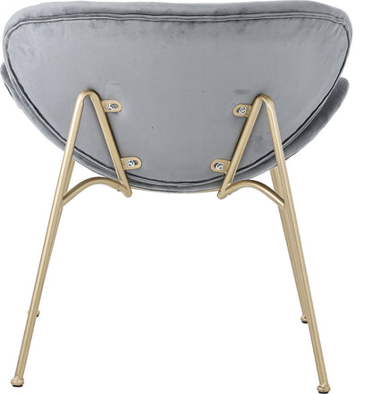Eetkamerstoel - met Gouden Metalen Poten - Elegante Fluwelen Stoelen - Luxe en Comfortabel Design - voor Woonkamer - Eetkamer en Lounge - Set van 2  Grijs
