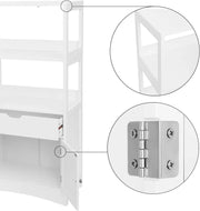 Badkamerkast - Opbergruimte voor de badkamer - Badkamerschap - Badkamermeubels - 60 cm x 32,5 cm x 122 cm - Wit