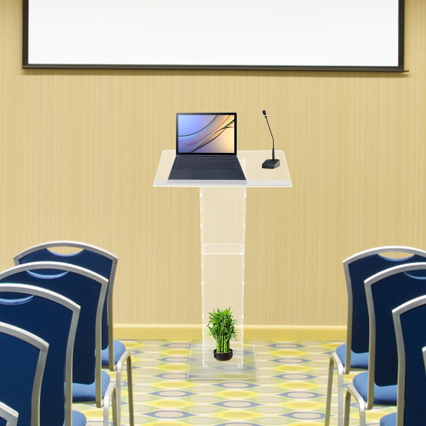 Spreekgestoelte – Lessenaar – Podium – Lezenaar – Katheder – Transparant Acryl – Lichtgewicht & Met Opslagplank – 110x60x40 cm
