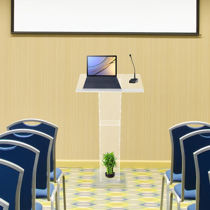 Spreekgestoelte – Lessenaar – Podium – Lezenaar – Katheder – Transparant Acryl – Lichtgewicht & Met Opslagplank – 110x60x40 cm