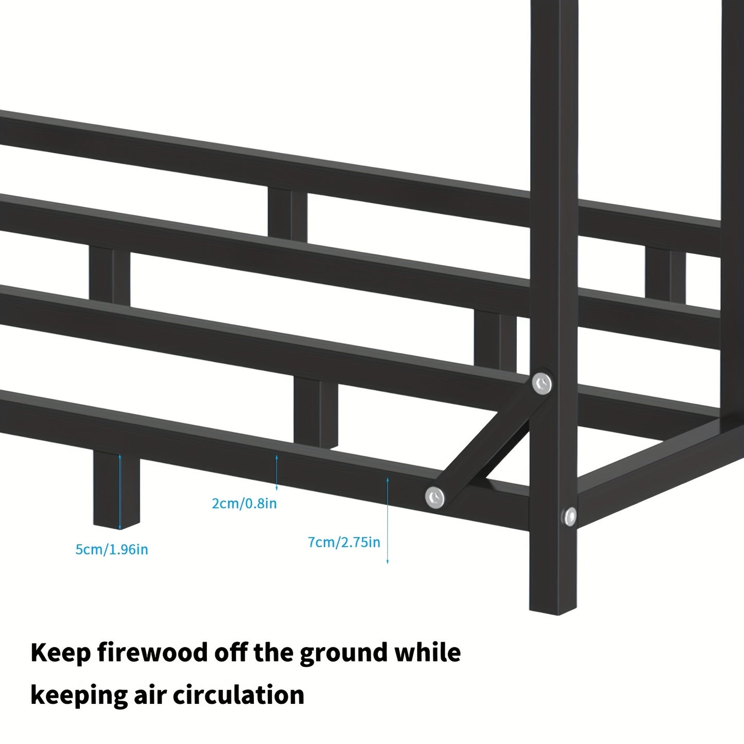 Versterkte Houten Stapelrek – Buiten, Zware Staalconstructie – Robuuste Houtopslag voor Open Haard of Tuin