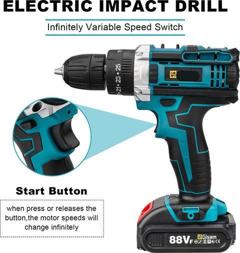Boormachine - Accu Boormachine - Schroefmachine - Elektrische Boormachine - Elektrische Schroefmachine - Met Accessoires - 2x Accu - 18V - 1500Mah