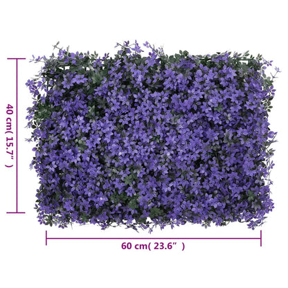 Kunsthaag – Kunstbladhangpanelen – Kunstplanten – Namaakplant – Tuinscherm – 24 stuks 40x60 cm – Weerbestendig PE-materiaal – Realistisch paars groen