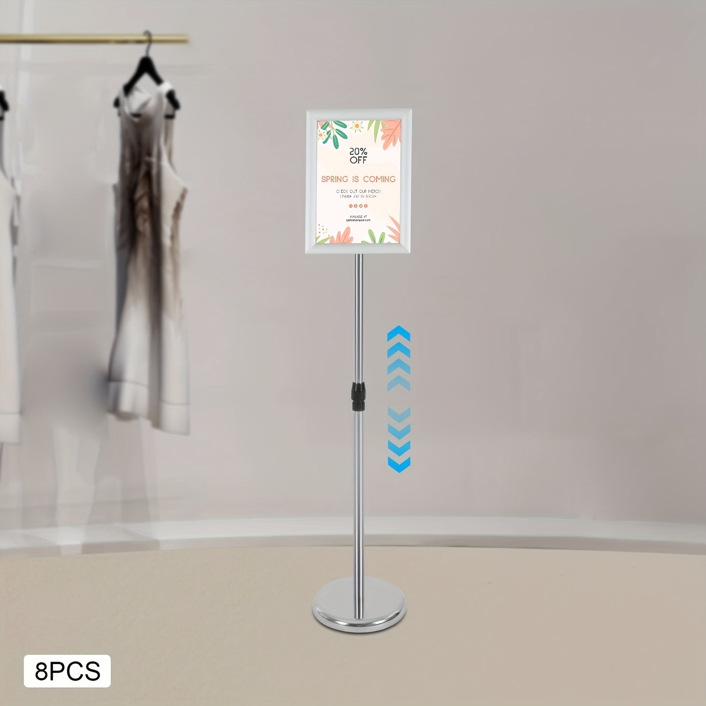 8pcs Adjustable Heavy-duty Base Sign Stand Floor-standing Stand, Adjustable Sign Stand Poster Stand with Aluminum Snap Opening Frame