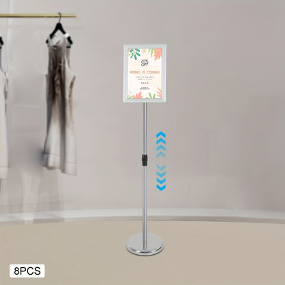 8pcs Adjustable Heavy-duty Base Sign Stand Floor-standing Stand, Adjustable Sign Stand Poster Stand with Aluminum Snap Opening Frame
