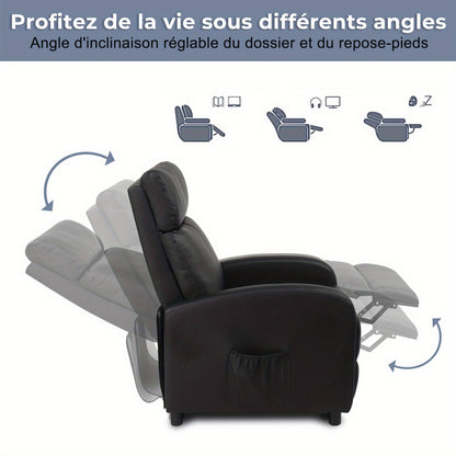 Relaxfauteuil – Comfortabele Fauteuil – Relaxstoel – Leesstoel – Zitstoel – Zwarte Uitvoering – Hoge Rugleuning – Uittrekbare Voetensteun – Linnen Bekleding – Zachte Katoenvulling