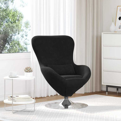 Fauteuil – Draaifauteuil – Lounge Stoel – Relaxstoel – Zwarte Stoel Zonder Voetenbank – Zacht Duurzaam Textiel – Draaibaar Ontwerp