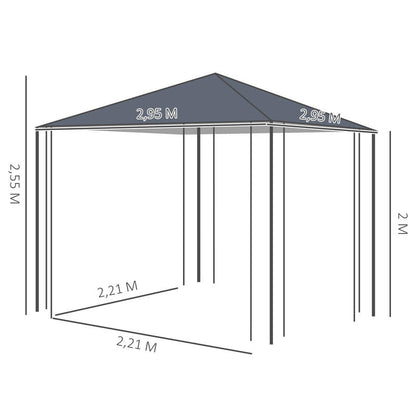 Garden gazebo 2.95 x 2.95m gazebo garden tent marquee party tent steel polyester grey, Garden Pavilion, Outdoor Shelter, Modern Gazebo, Openair Design, Event Canopy, Party Shelter, Garden Lovers, Party Hosts