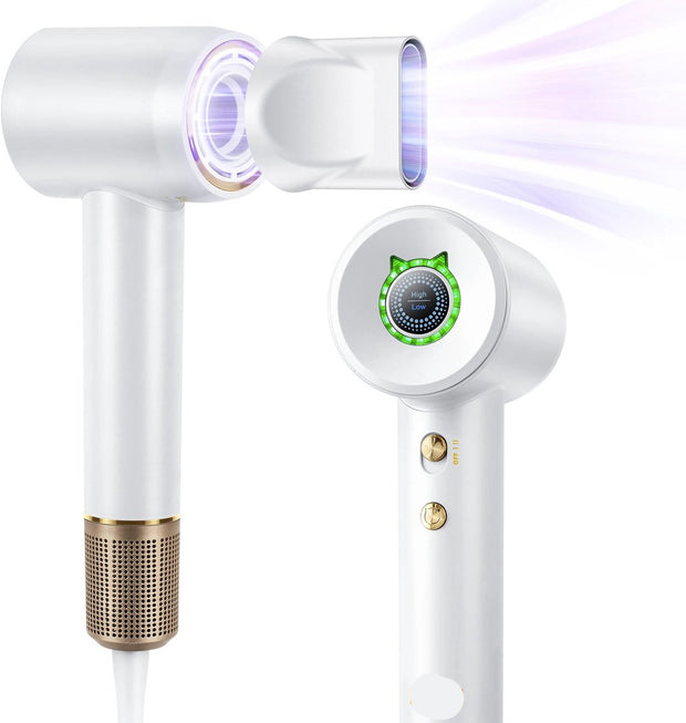 Professionele Föhn - Haardroger - Ionische Fohn - Power Föhn - Styling Föhn - Haardroger apparaat - Snel drogen - Touchscreen - 2 warmte standen - Geruisloos - Extra opzetstuk - Infrarood - 360° draaien - Lichtgewicht - Universeel