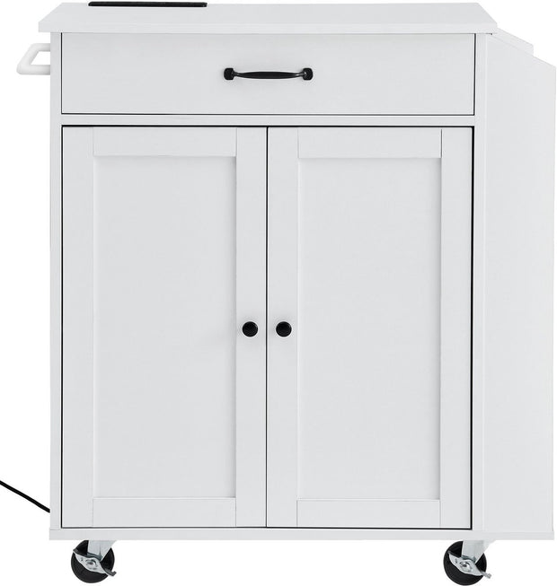 Keukentrolley - Keukentrolley Met Lades - Keukeneiland - Keukentrolley Op Wieltjes - Serveerwagen - Keukentrolleys - Trolley - Opbergrek - Trolley Op Wieltjes - Roltafel - Badkamer Trolley - Opbergtrolley - Woonkamer Trolley Op Wieltjes - Wit