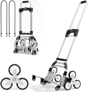 Trappentroler - 50-100 kg - Steekwagen Trap - Opvouwbaar Aluminiumlegering - In Hoogte Verstelbare Handgreep - 82-116 cm - 4 Universele Wielen - 39 x 27 cm - voor Magazijnen - Luchthaven - Winkelcentrum