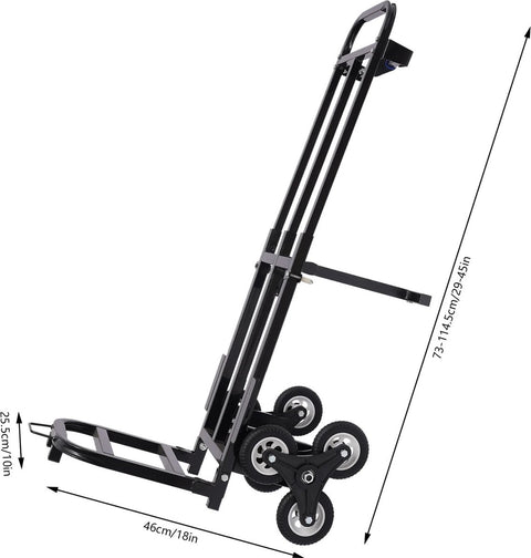 Trap Klimkar - Steekwagen - Transportkar - Draagbare Trap Klimmer - Voor Zware Voorwerpen - tot 150kg - Zwart