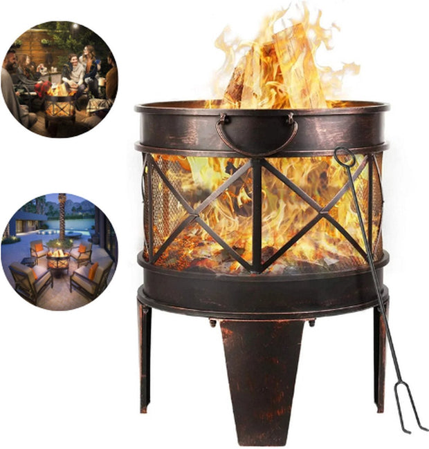 Vuurkorf - Terras Vuurplaats - BBQ - Stabiel en Solide - Antiek Romeinse Look - 45 cm x 58 cm