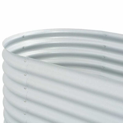 Plantenbak – Bloembak – Tuinbak – Geïntegreerde Tuinbak – Verhoogd Plantenbed – Verzinkt Staal – 320x80x81 cm – Zilver Argento