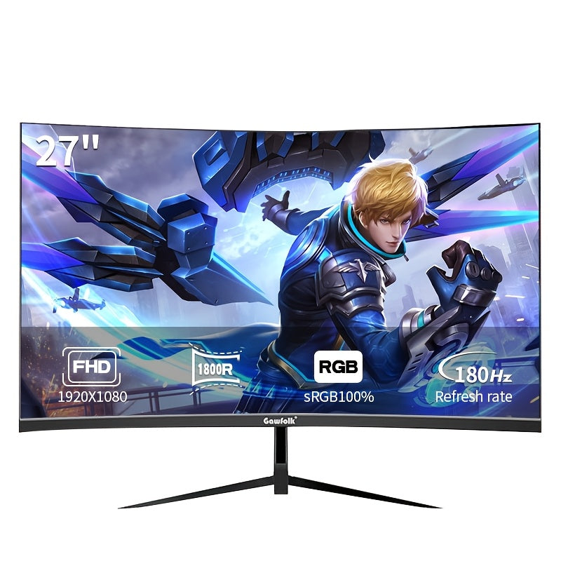 Gaming Monitor – Curved Monitor – Gaming Display – 27 Inch Scherm – Full HD – 180 Hz Refresh Rate – 1800R Kromming – VA Paneel