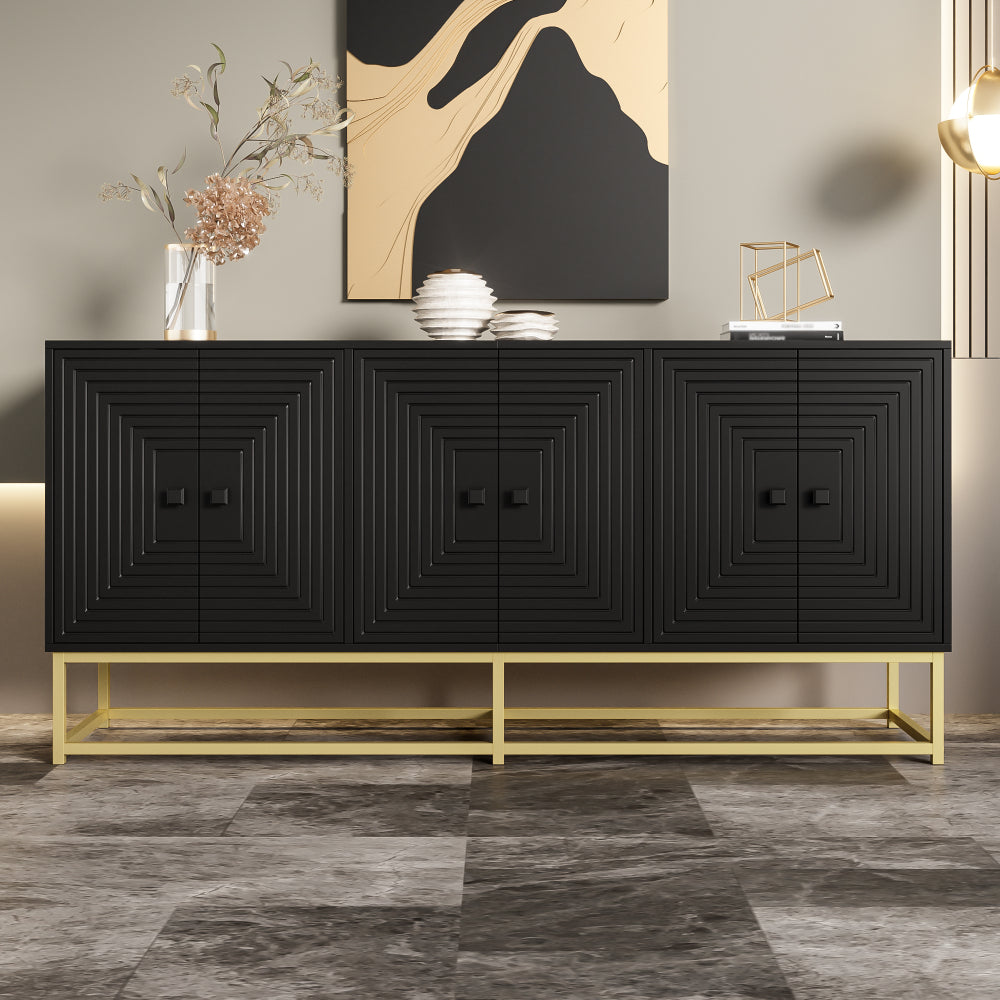 Modern Large Storage Cabinet with 3 Double Doors - -Standing Matte Cabinet Suitable for Living Room, Dining Room & Office - Spacious, Modern Furniture