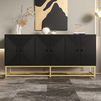 Modern Large Storage Cabinet with 3 Double Doors - -Standing Matte Cabinet Suitable for Living Room, Dining Room & Office - Spacious, Modern Furniture