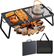 Houtskool Grill - Inklapbare Tafel Grill - 570 x 285 x 230mm - 6kg inhoud - Draagbare Reis Grill - Buiten Camping Grill - 300 °C - Grillrooster + Grillplaat - voor tuinfeestjes, picknicks, patio