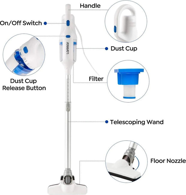 White - 3 Suction Nozzles - 400W - &lt;50 dB - 120 Minutes Runtime - LED Touchscreen Display - 3 Suction Modes