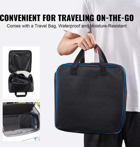 Draagbare Ev - Elektrische Voertuig Oplader Ev - Laadkabel - Oplaadkabel met Type 2 - (IEC62196) CEE 7/7 Stekker 1-Fase 8.6m - 16A - 3.68kW - Zwart