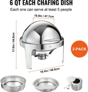 Buffet warmer - Buffet warmer - Food warmer - Buffet set - Stainless steel warming container - 2 pieces