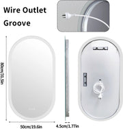 Mirror with lighting - For the bathroom - LED lighting - Both horizontal and vertical - Anti-fog