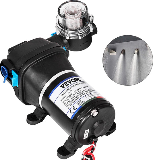 Water Pomp - Lokale Sproeier - Vernevelende Membraanwaterpomp - Maximaal Debiet 17 L/Min - voor Het Vullen Van Voedsel En Dranken En Het Overbrengen Van Vloeistoffen - Zwart - QUORE