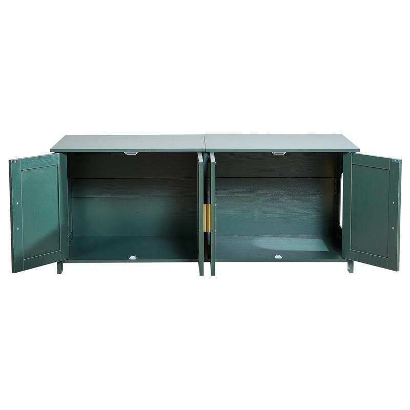 Krabpaalhuis – Krabpaal – Kattenhuis – Kattenspeelhuis – Kattenkast – Groot Modern Kattenhuis Met Rietdeuren – Verborgen Kattenbak En Ventilatiesysteem – Stevig Vezelplaat, Ruimtebesparend 120x45x50 cm