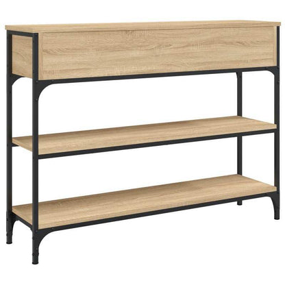 Console Tafel – Sidetable – Opbergkast – Dressoir – houten Kast – Stevig Hout En Metaal – 2 Lade Opbergruimte – 100x25x75 cm – Duurzaam Voor Huis En Kantoor – Bruin