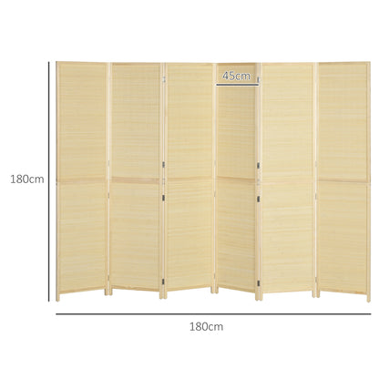 Kamerscherm – Kamerverdeling – Roomdivider – Scheidingswand – Kamerscherm bamboe – 6 Panelen – 270x180 cm – Lichtgewicht & Natuurlijk materiaal